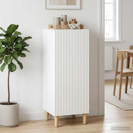 Credenza Bianco Lucido 33 x 34,5 x 90 cm Legno ingegnerizzato