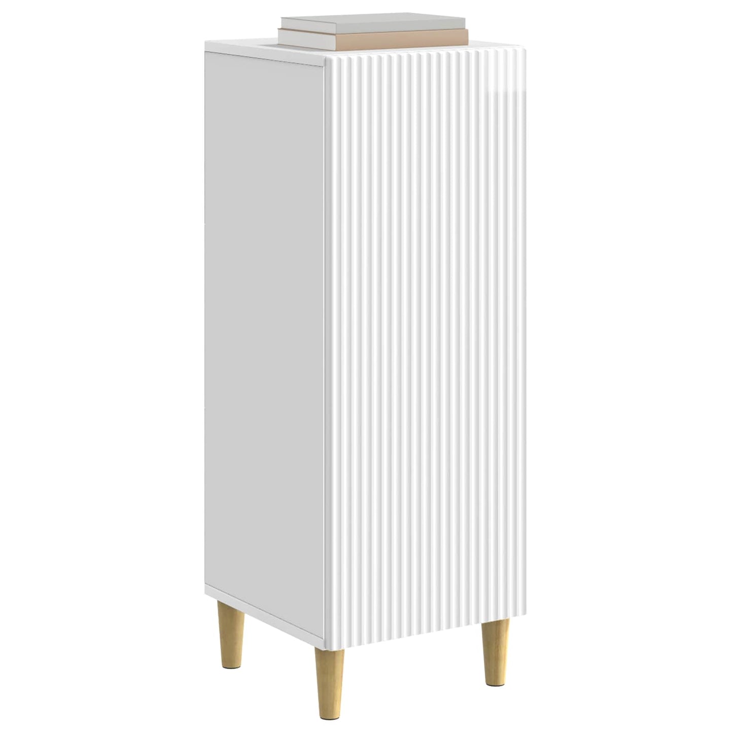 Credenza Bianco Lucido 33 x 34,5 x 90 cm Legno ingegnerizzato