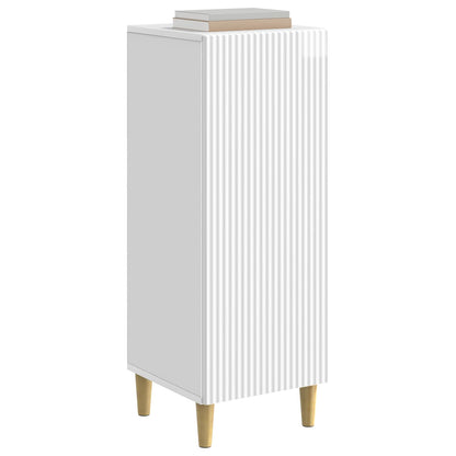 Credenza Bianco Lucido 33 x 34,5 x 90 cm Legno ingegnerizzato