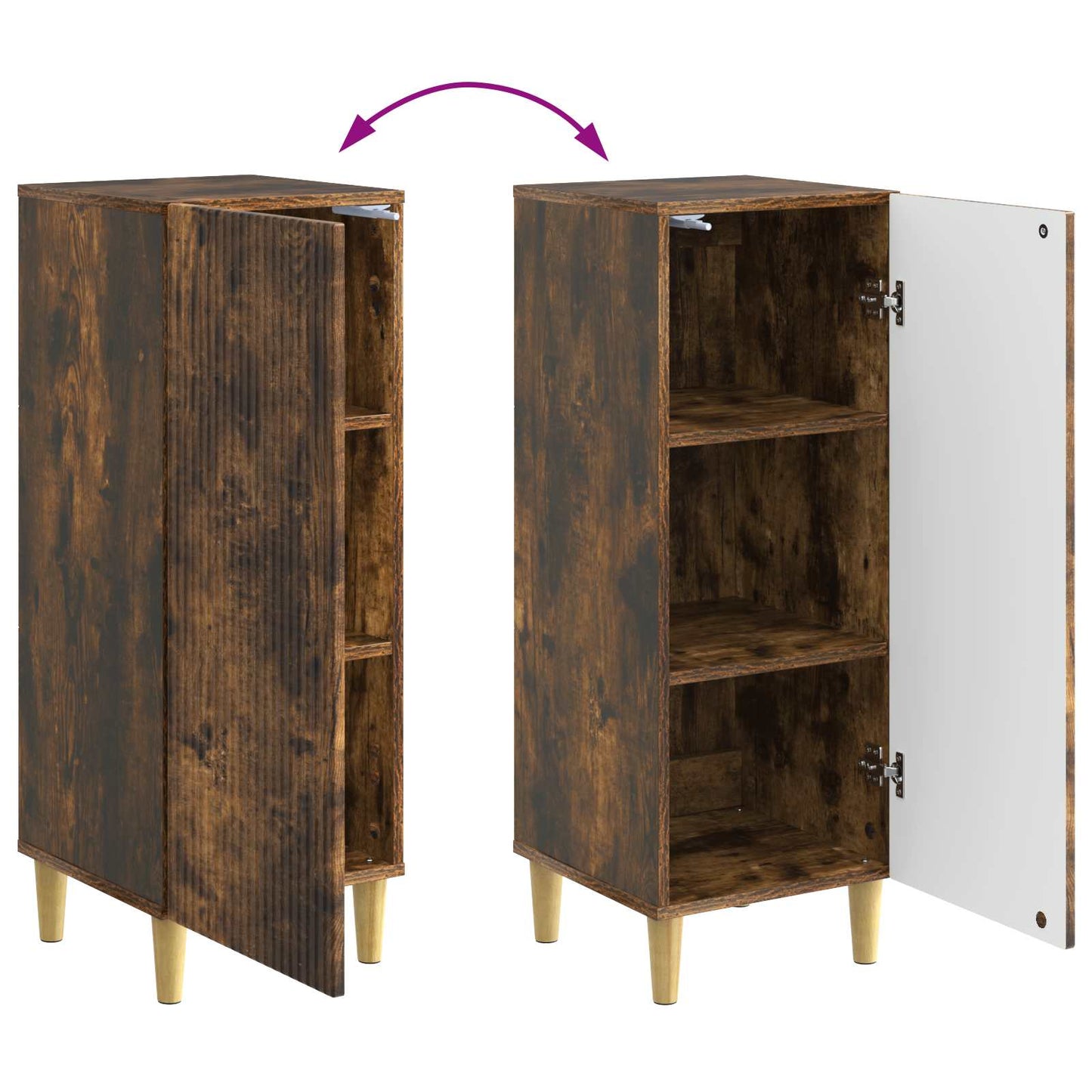 Credenza Rovere Fumo 33 x 34,5 x 90 cm Legno ingegnerizzato | homemem39