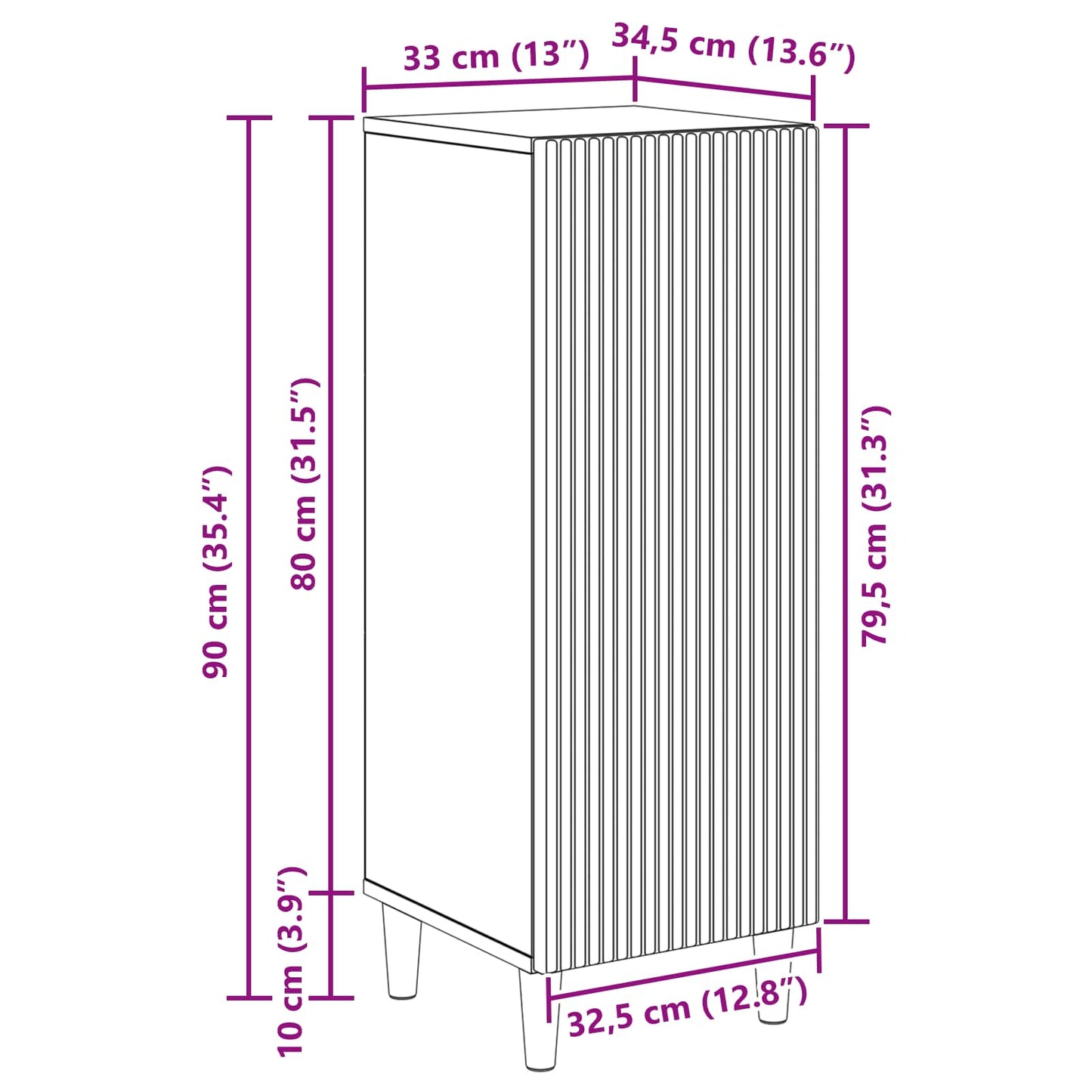 Credenza Grigio Sonoma 33 x 34,5 x 90 cm Legno ingegnerizzato | homemem39