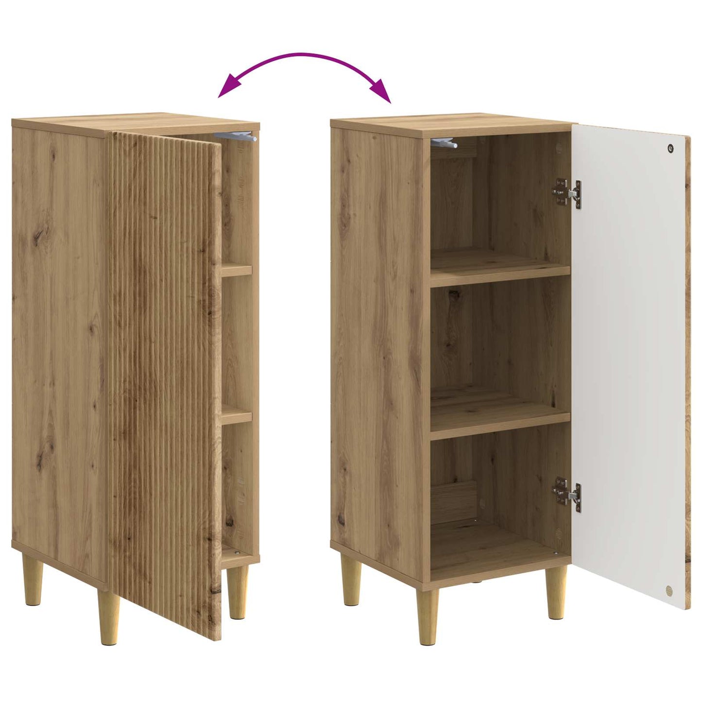 Credenza Rovere Artigianale 33 x 34,5 x 90 cm