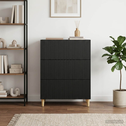 Mobile con Cassetti 66 x 34,5 x 90 cm Legno ingegnerizzato Nero