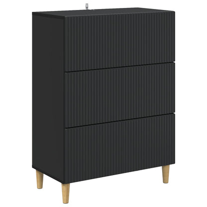 Mobile con Cassetti Nero 66 x 34,5 x 90 cm Legno ingegnerizzato
