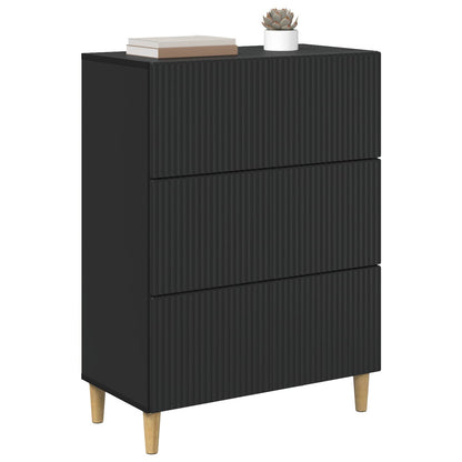 Mobile con Cassetti Nero 66 x 34,5 x 90 cm Legno ingegnerizzato