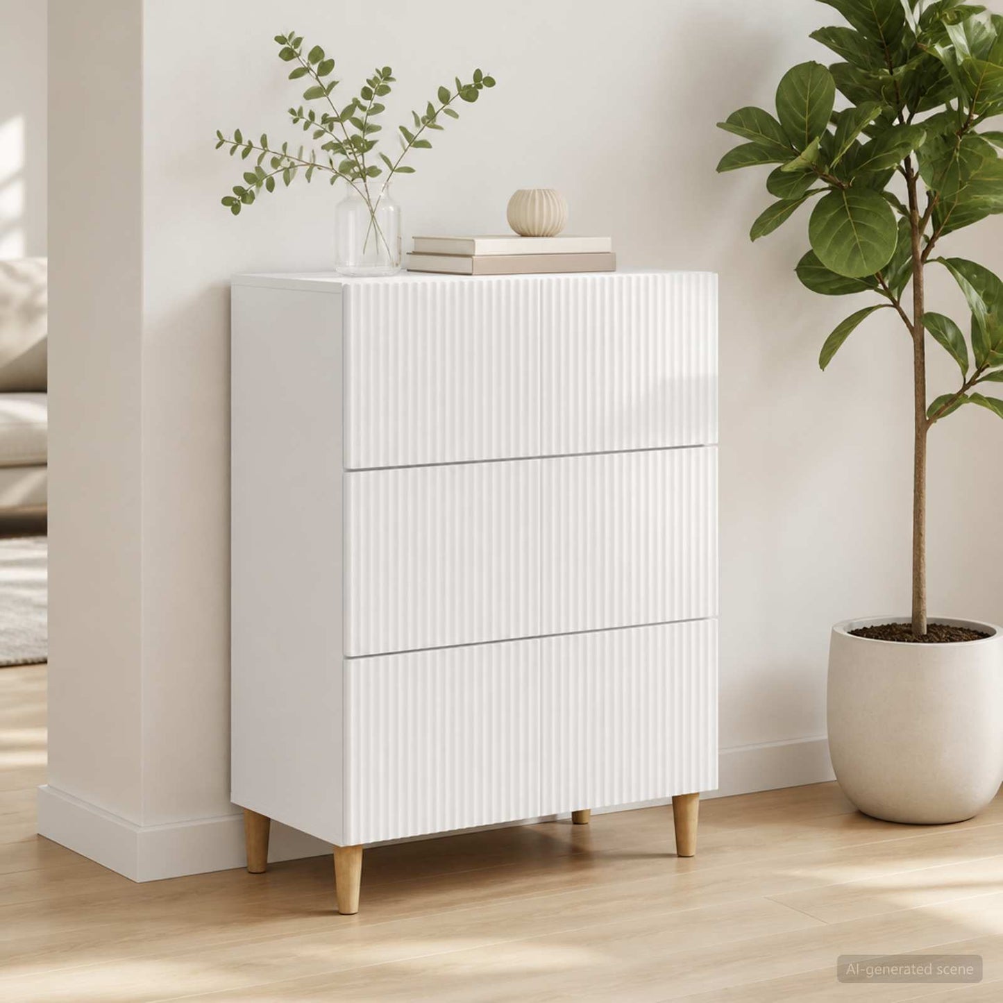 Mobile con Cassetti Bianco Lucido 66 x 34,5 x 90 cm