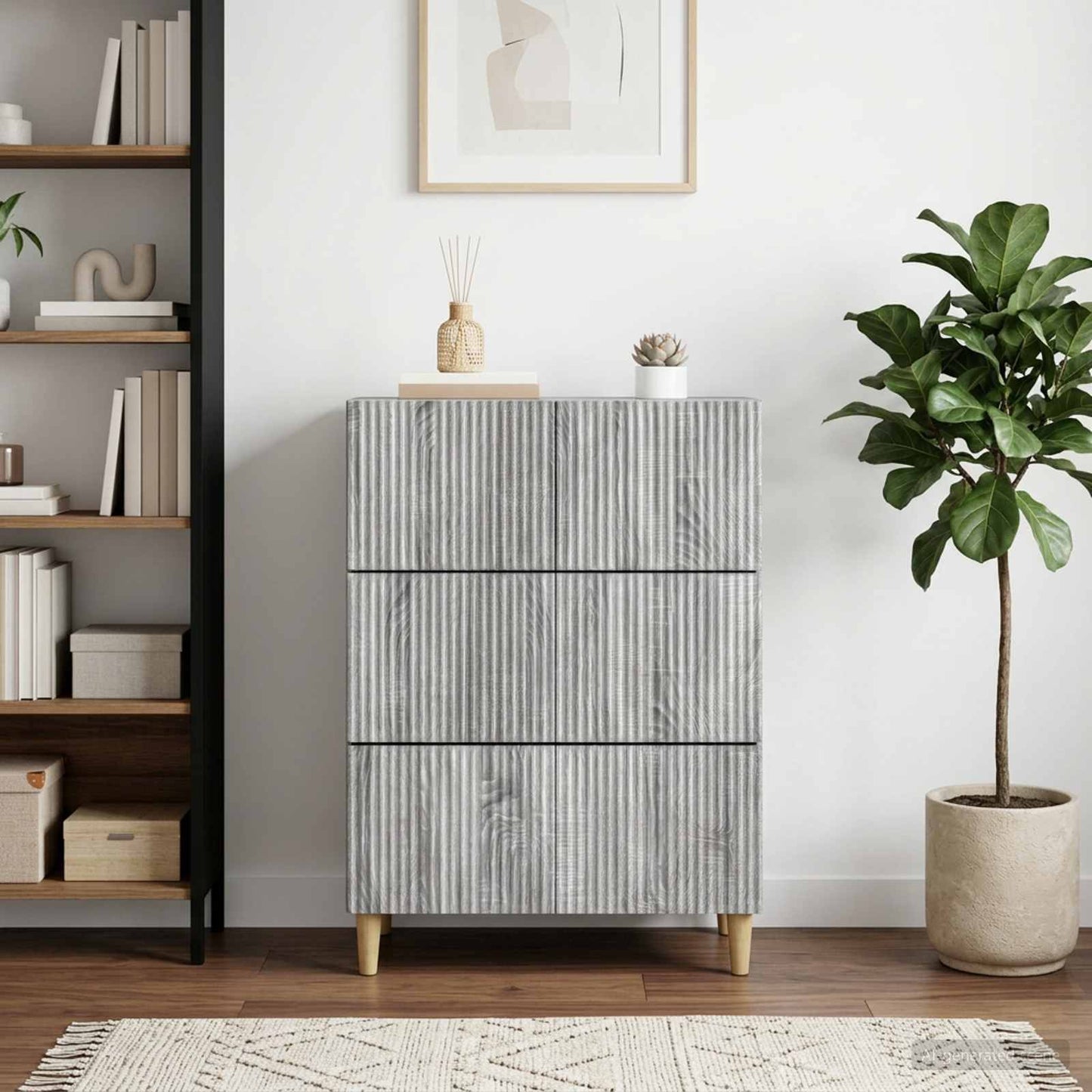 Mobile con Cassetti Grigio Sonoma 66 x 34,5 x 90 cm