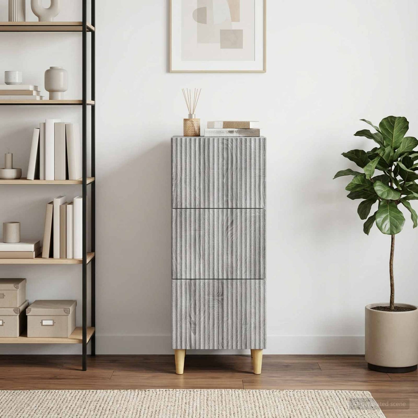 Mobile con Cassetti Grigio Sonoma 33 x 34,5 x 90 cm