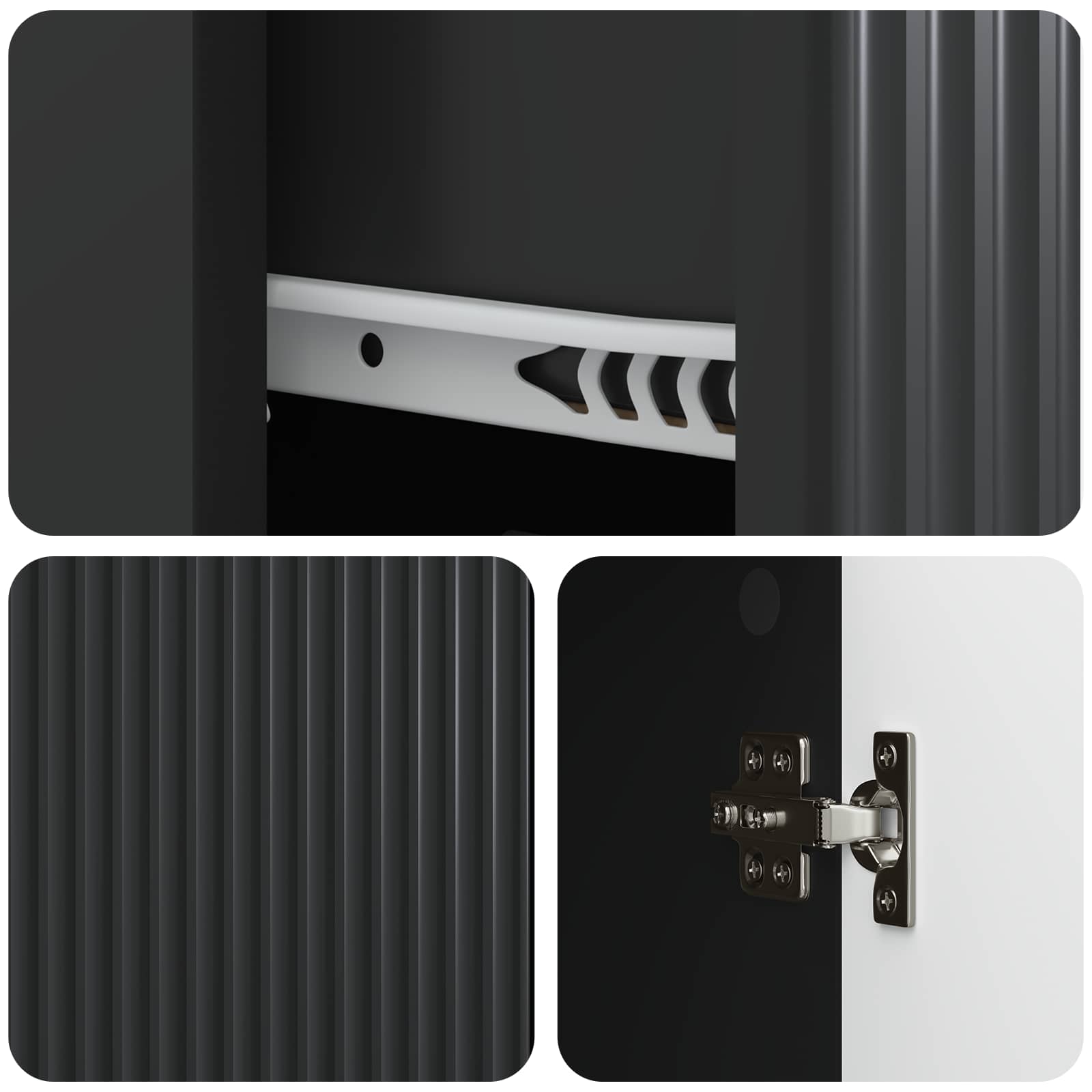 Credenza Nero 66 x 34,5 x 90 cm Legno ingegnerizzato | homemem39