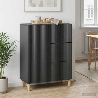 Credenza Nero 66 x 34,5 x 90 cm Legno ingegnerizzato