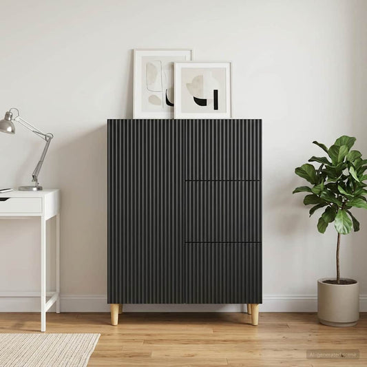 Credenza Nero 66 x 34,5 x 90 cm Legno ingegnerizzato