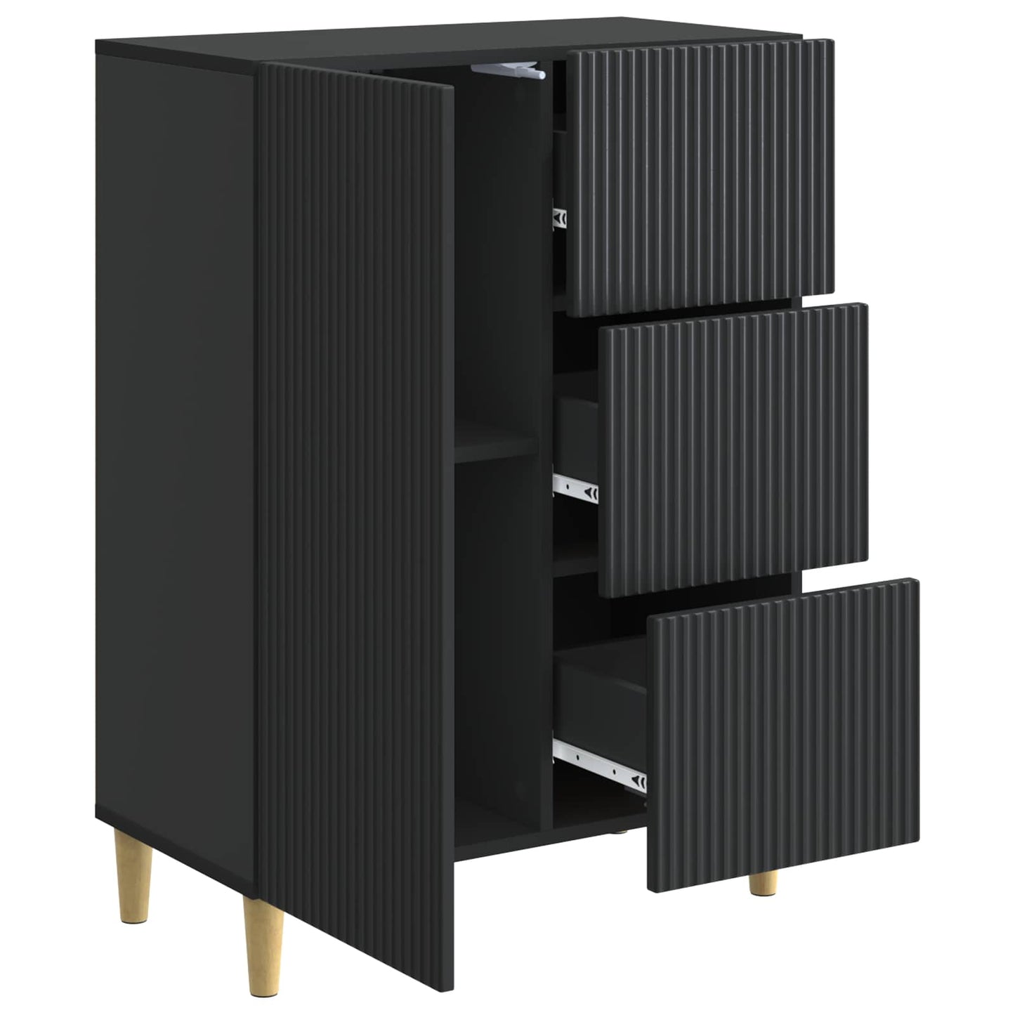 Credenza Nero 66 x 34,5 x 90 cm Legno ingegnerizzato