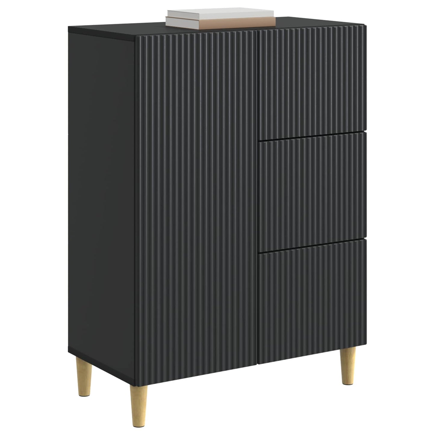 Credenza Nero 66 x 34,5 x 90 cm Legno ingegnerizzato