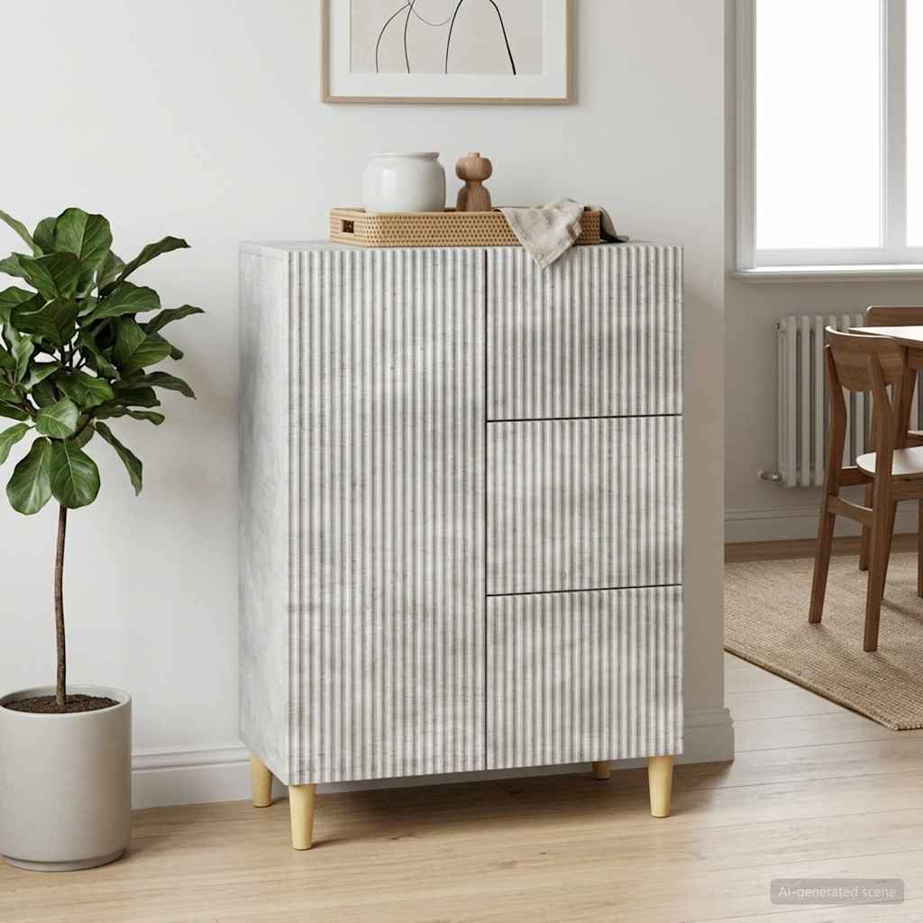 Credenza Grigio Cemento 66 x 34,5 x 90 cm Legno ingegnerizzato