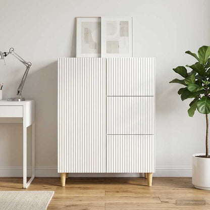 Credenza Bianco Lucido 66 x 34,5 x 90 cm Legno ingegnerizzato