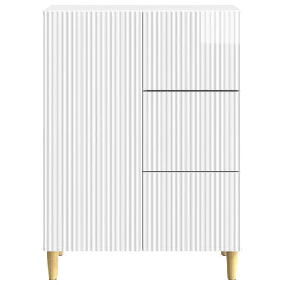Credenza Bianco Lucido 66 x 34,5 x 90 cm Legno ingegnerizzato