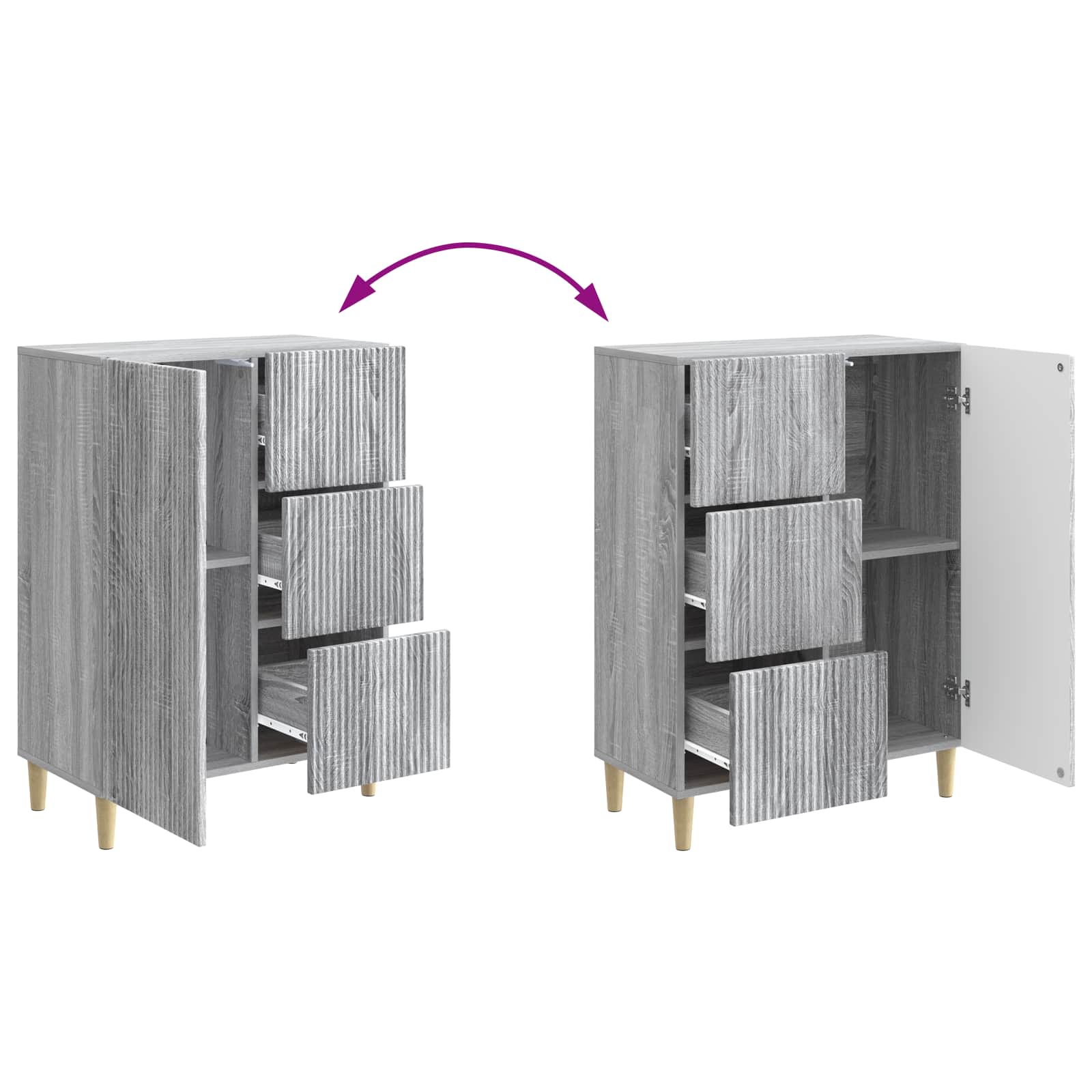 Credenza Grigio Sonoma 66 x 34,5 x 90 cm Legno ingegnerizzato | homemem39