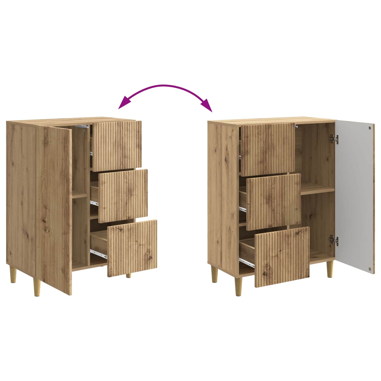 Credenza con cassetto Rovere Artigianale 66 x 34,5 x 90 cm