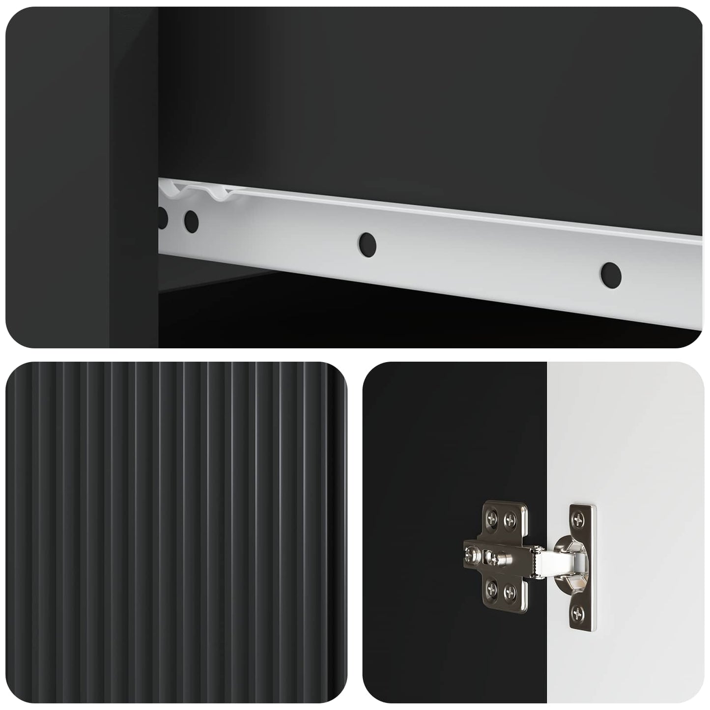 Credenza Nero 66 x 34,5 x 90 cm Legno ingegnerizzato
