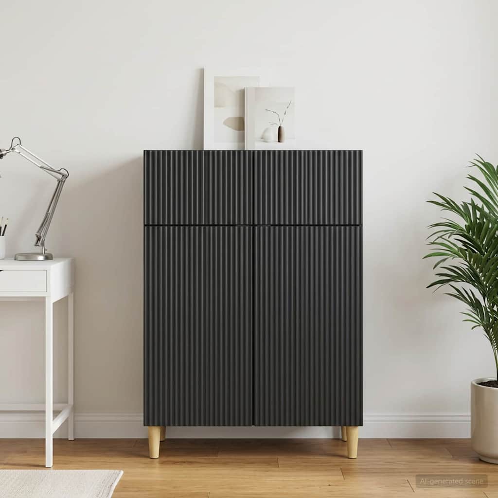 Credenza Nero 66 x 34,5 x 90 cm Legno ingegnerizzato