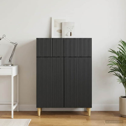 Credenza Nero 66 x 34,5 x 90 cm Legno ingegnerizzato