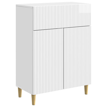Credenza Bianco Lucido 66 x 34,5 x 90 cm Legno ingegnerizzato