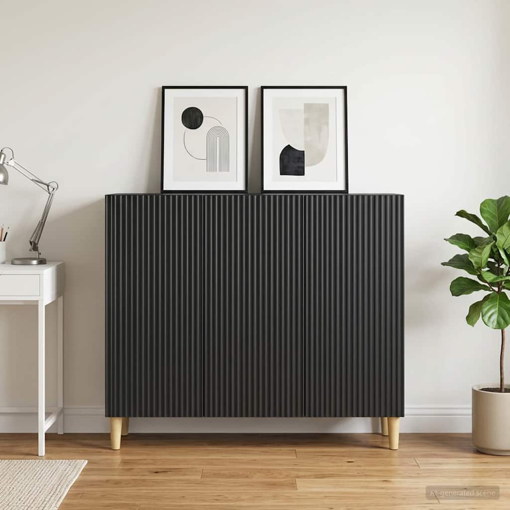 Credenza Nero 89 x 34,5 x 80 cm Legno ingegnerizzato