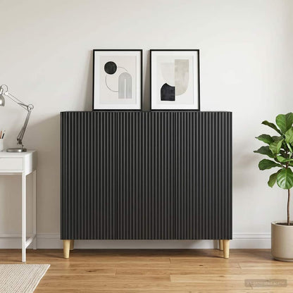 Credenza Nero 89 x 34,5 x 80 cm Legno ingegnerizzato