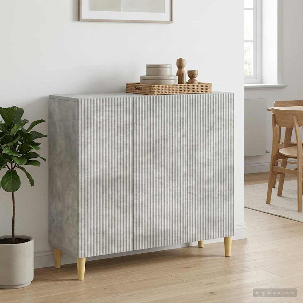 Credenza Grigio Cemento 89 x 34,5 x 80 cm Legno ingegnerizzato