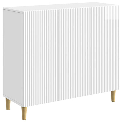 Credenza Bianco Lucido 89 x 34,5 x 80 cm Legno ingegnerizzato | homemem39