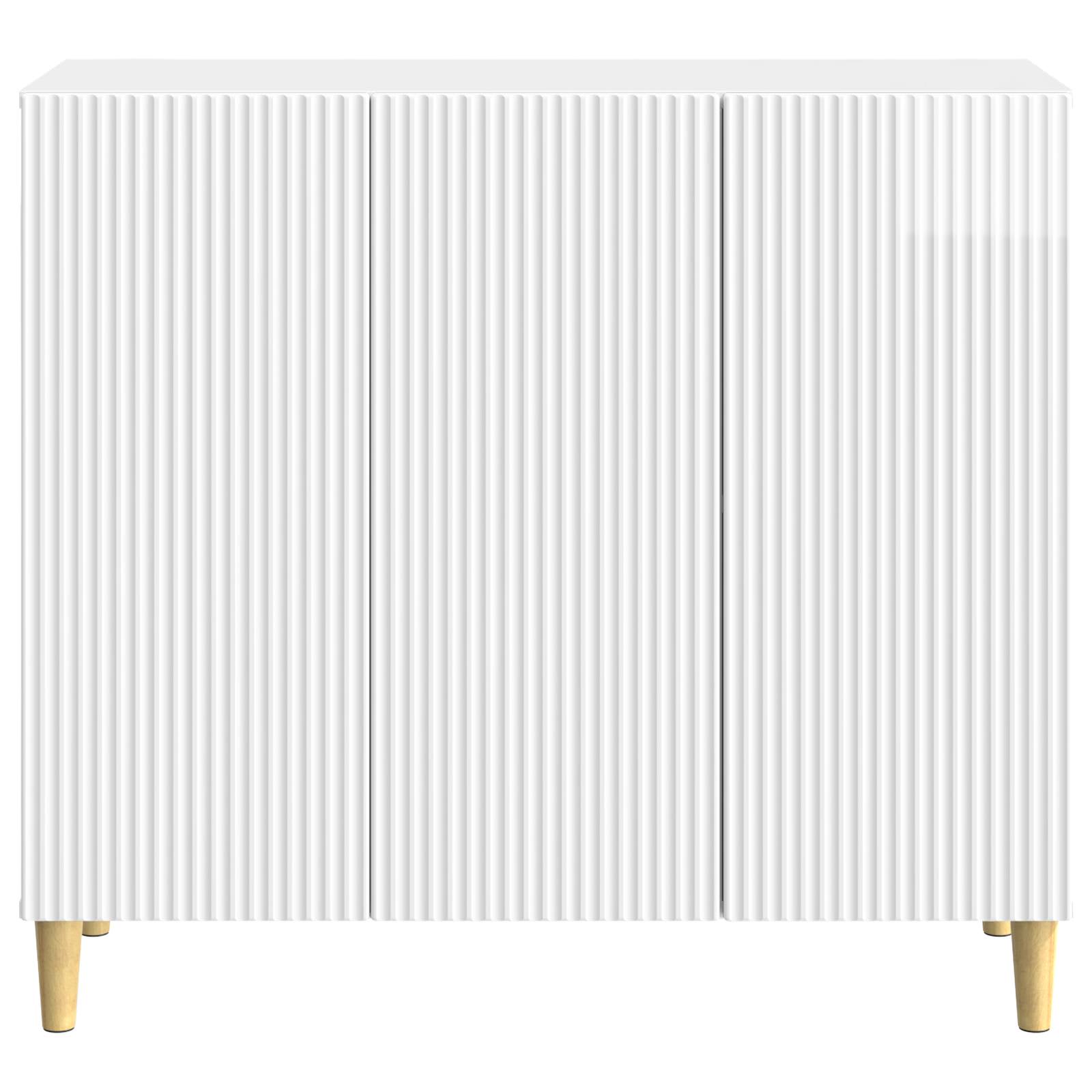 Credenza Bianco Lucido 89 x 34,5 x 80 cm Legno ingegnerizzato | homemem39