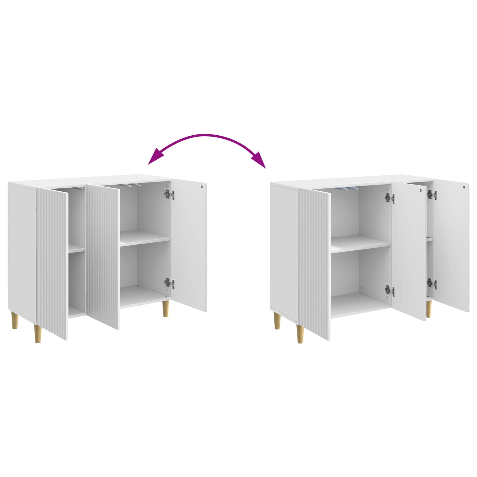 Credenza Bianco Lucido 89 x 34,5 x 80 cm Legno ingegnerizzato | homemem39