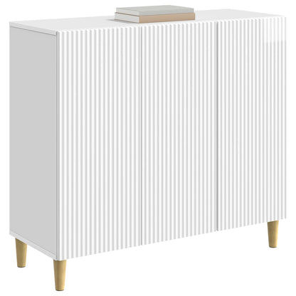 Credenza Bianco Lucido 89 x 34,5 x 80 cm Legno ingegnerizzato | homemem39