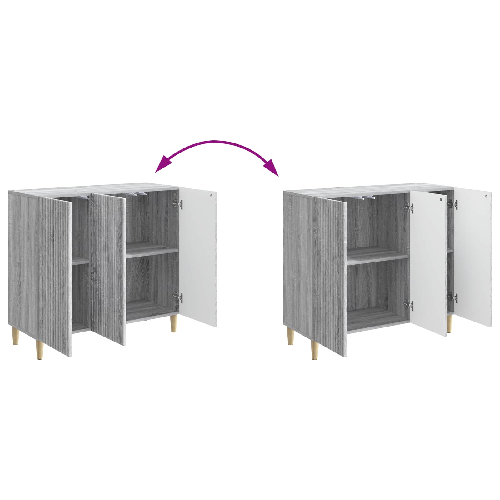 Credenza Grigio Sonoma 89 x 34,5 x 80 cm Legno ingegnerizzato | homemem39