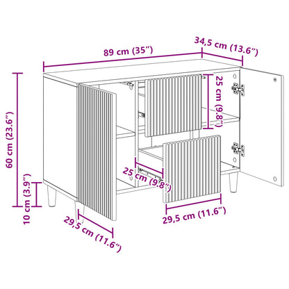 Credenza Nero 89 x 34,5 x 60 cm Legno ingegnerizzato | homemem39
