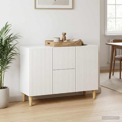 Credenza Bianco Lucido 89 x 34,5 x 60 cm Legno ingegnerizzato
