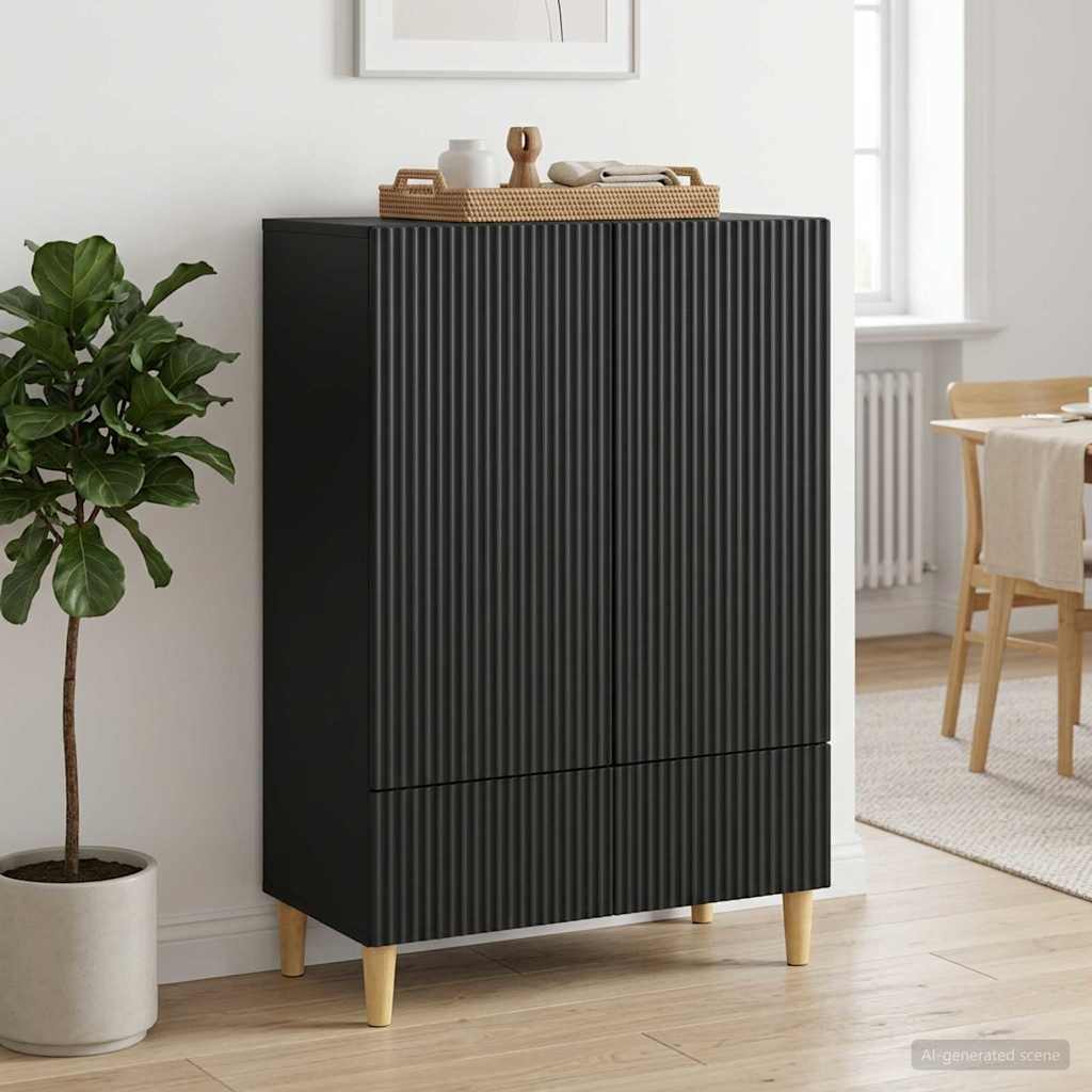 Credenza Nero 66 x 34,5 x 95 cm Legno ingegnerizzato