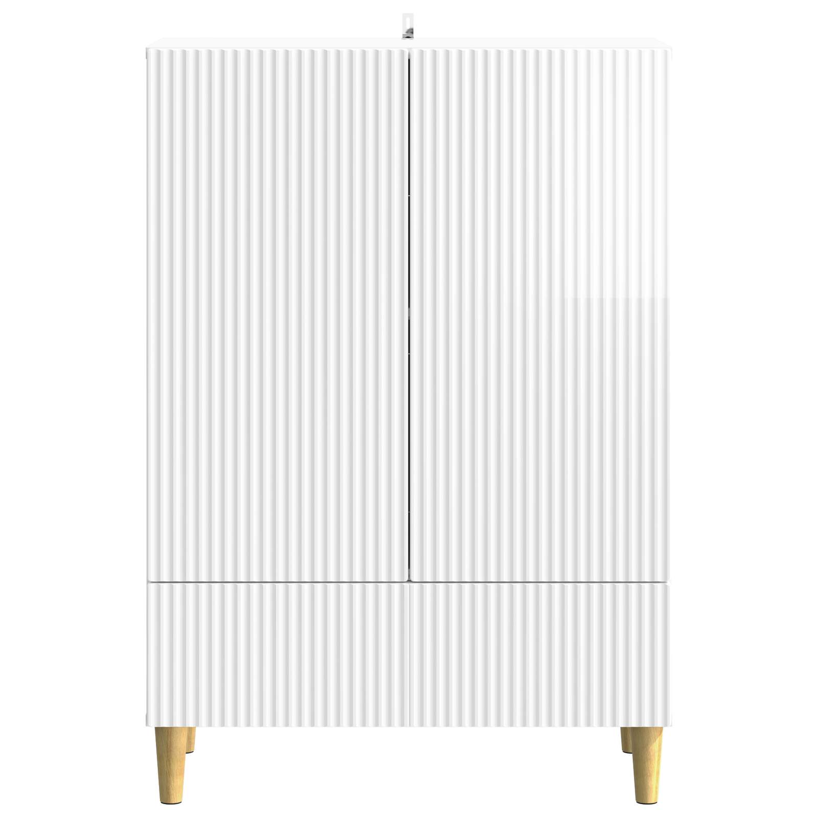 Credenza Bianco Lucido 66 x 34,5 x 95 cm Legno ingegnerizzato | homemem39