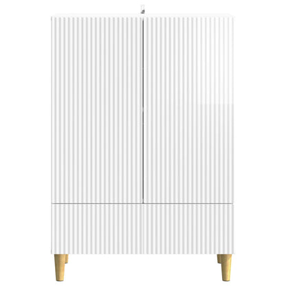 Credenza Bianco Lucido 66 x 34,5 x 95 cm Legno ingegnerizzato