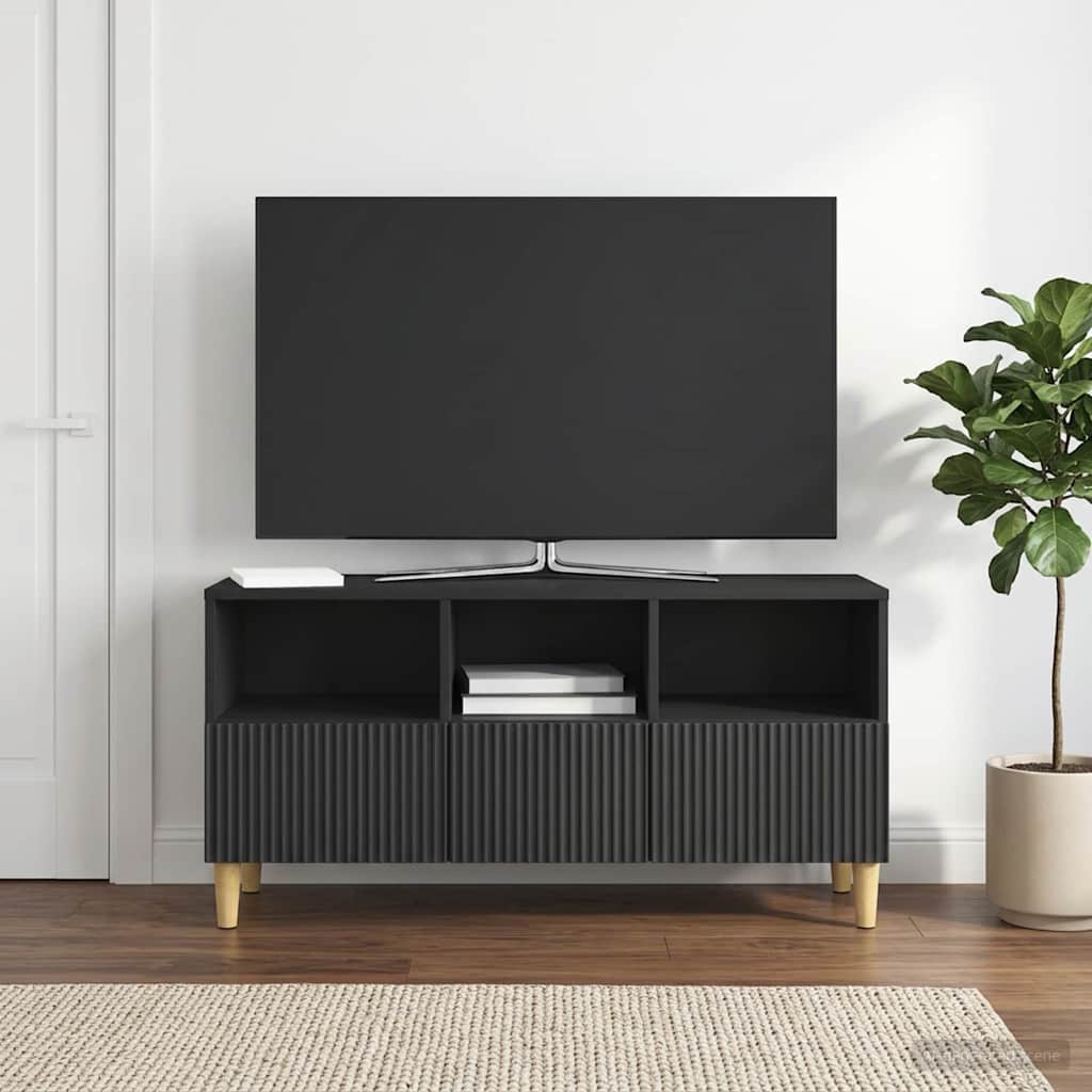 Mobile TV Nero 102 x 34,5 x 50 cm Legno ingegnerizzato