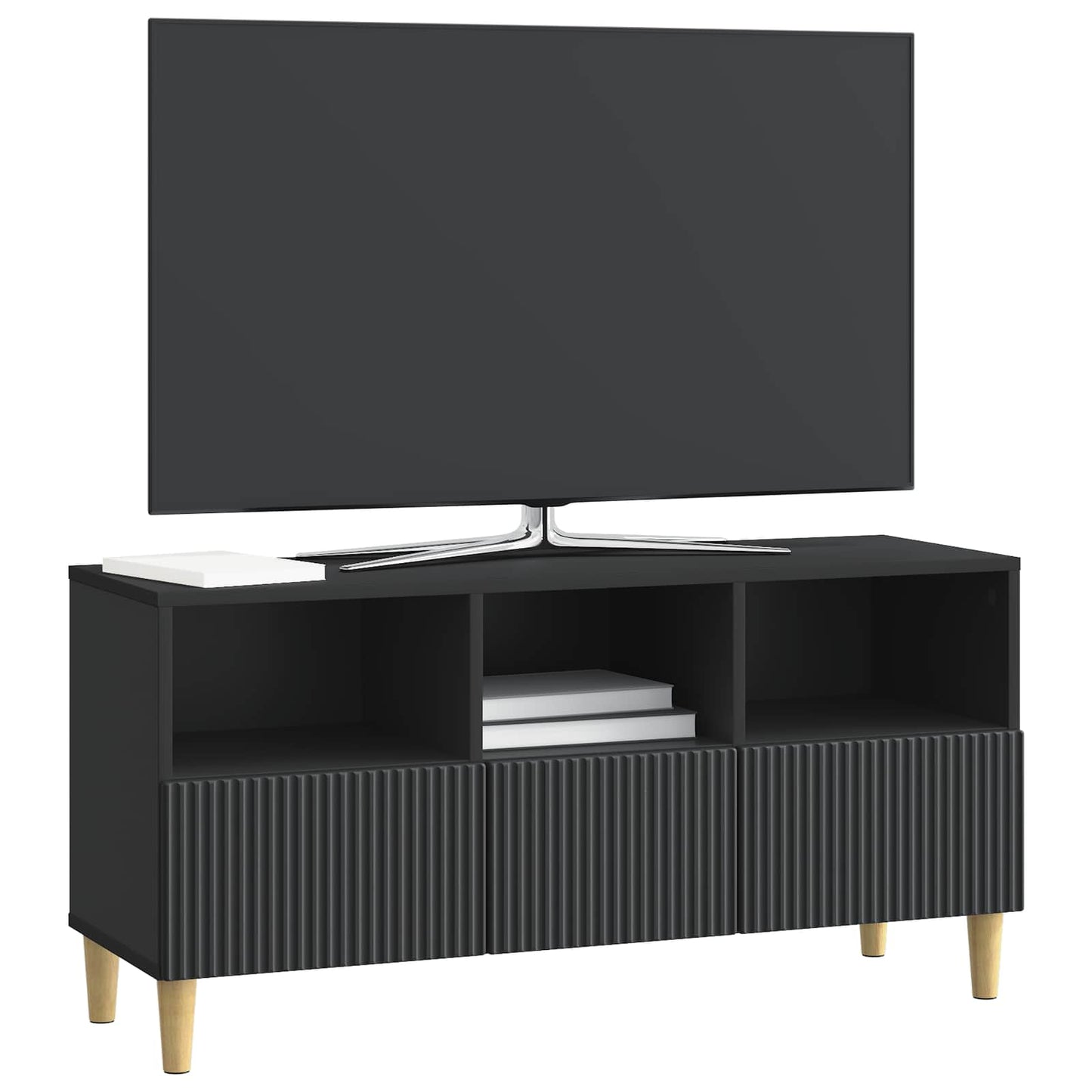 Mobile TV Nero 102 x 34,5 x 50 cm Legno ingegnerizzato | homemem39