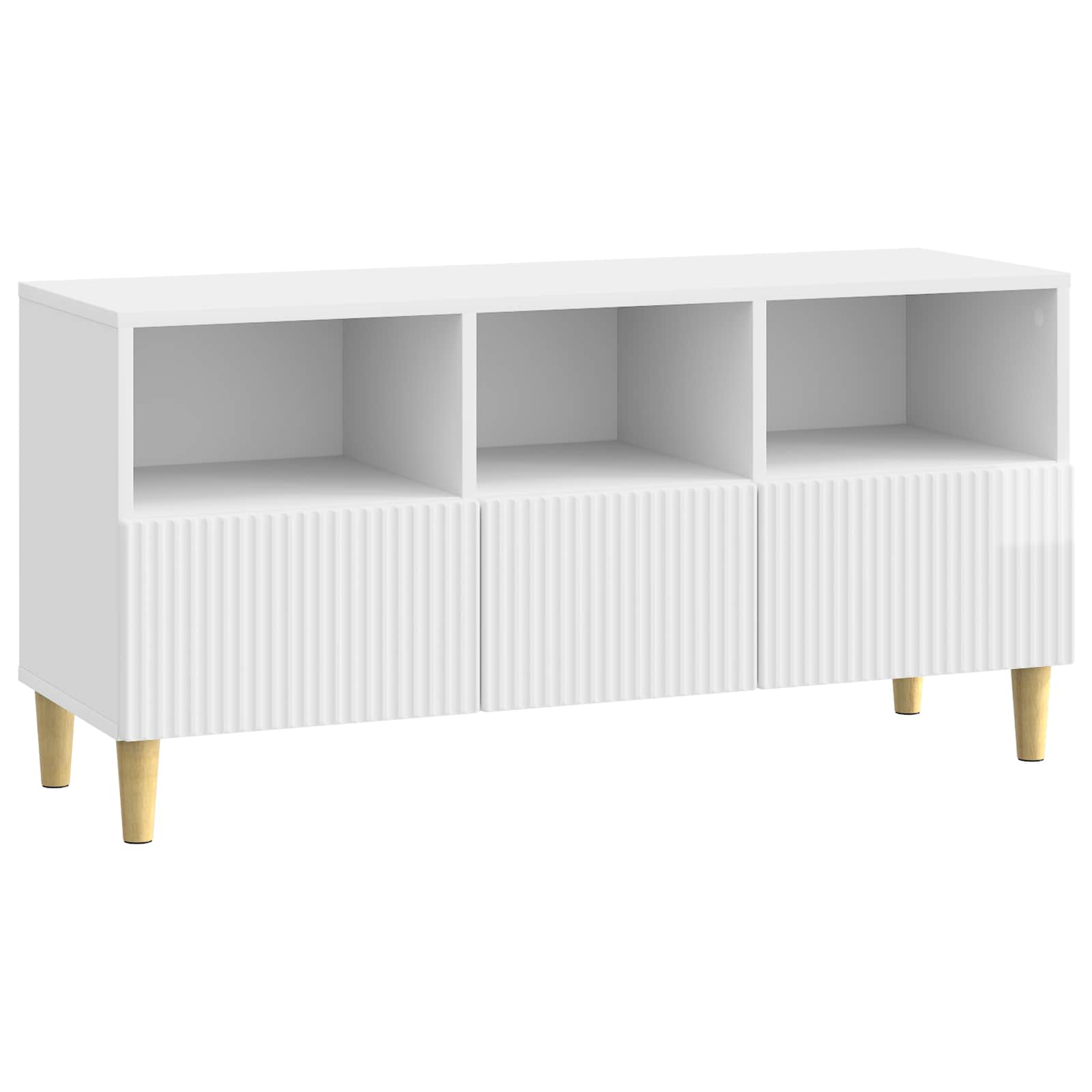 Mobile TV Bianco Lucido 102 x 34,5 x 50 cm Legno ingegnerizzato | homemem39