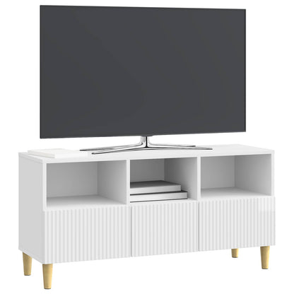 Mobile TV Bianco Lucido 102 x 34,5 x 50 cm Legno ingegnerizzato | homemem39