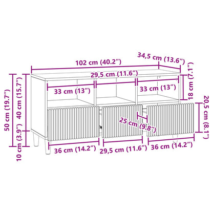 Mobile TV Bianco Lucido 102 x 34,5 x 50 cm Legno ingegnerizzato | homemem39