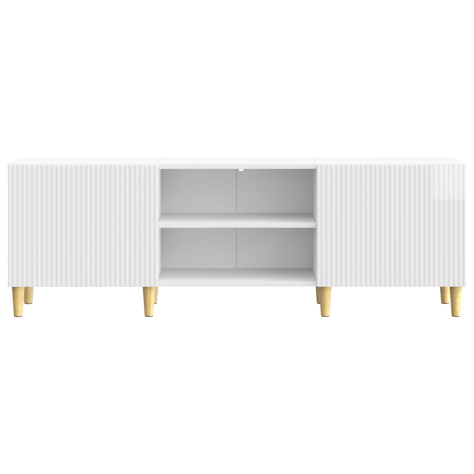 Mobile TV Bianco Lucido 150 x 31 x 50 cm Legno ingegnerizzato | homemem39