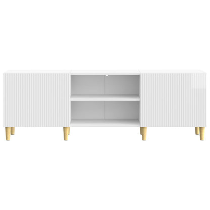 Mobile TV Bianco Lucido 150 x 31 x 50 cm Legno ingegnerizzato | homemem39