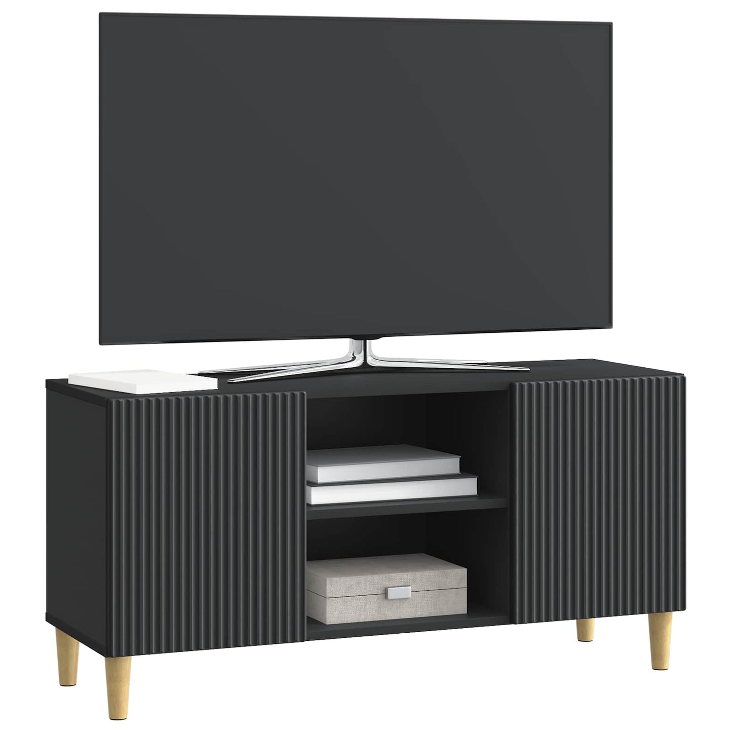 Mobile TV Nero 102 x 34,5 x 50 cm Legno ingegnerizzato