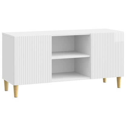 Mobile TV Bianco Lucido 102 x 34,5 x 50 cm Legno ingegnerizzato | homemem39