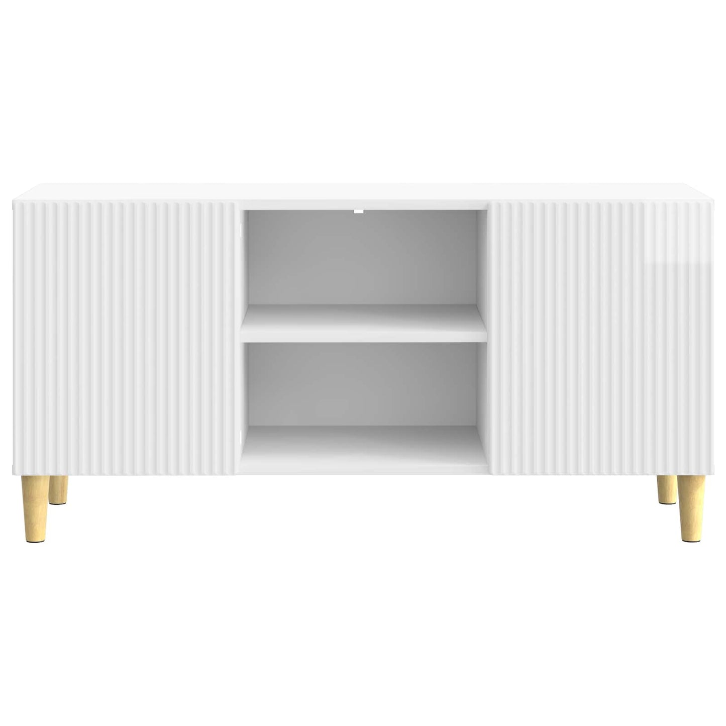 Mobile TV Bianco Lucido 102 x 34,5 x 50 cm Legno ingegnerizzato | homemem39