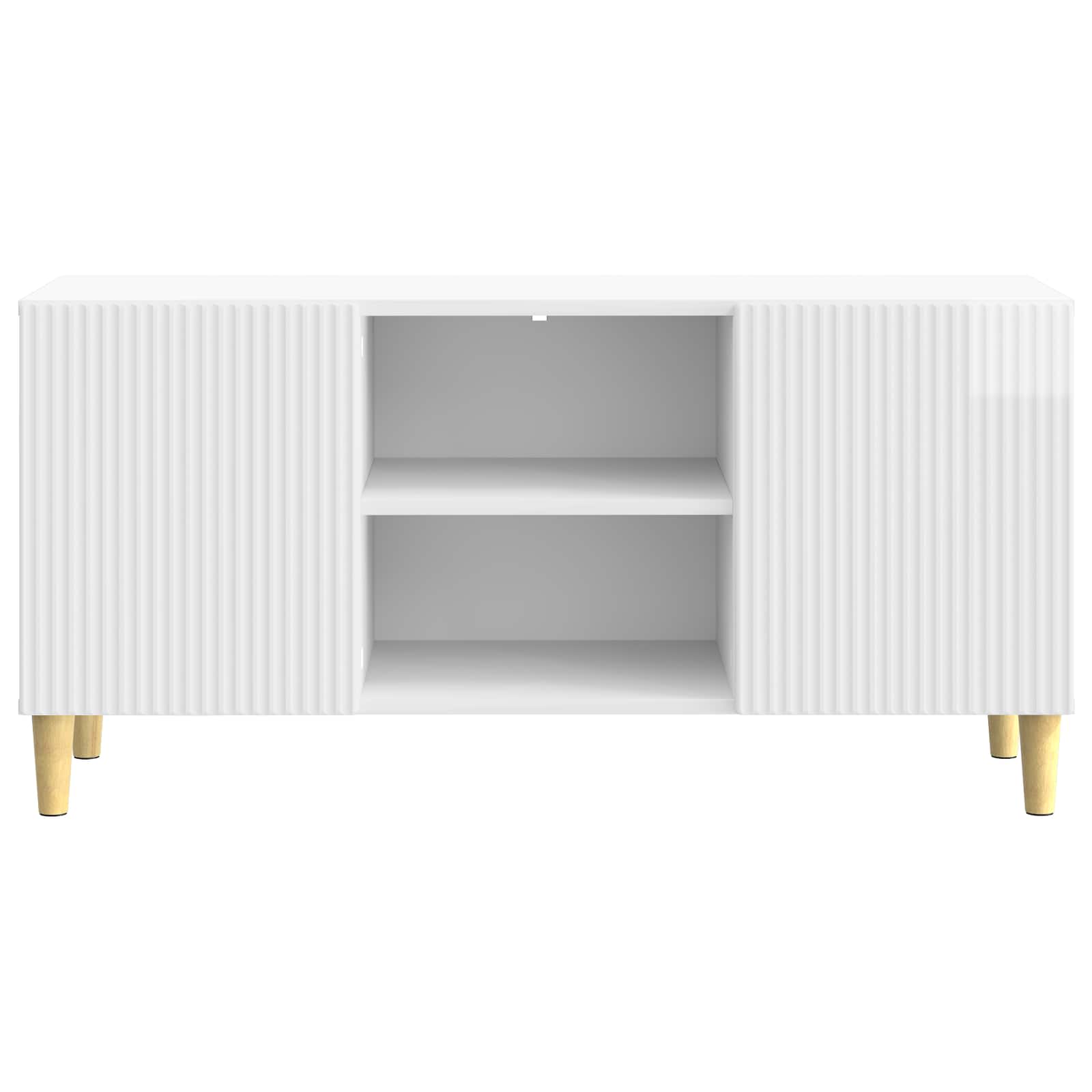 Mobile TV Bianco Lucido 102 x 34,5 x 50 cm Legno ingegnerizzato | homemem39